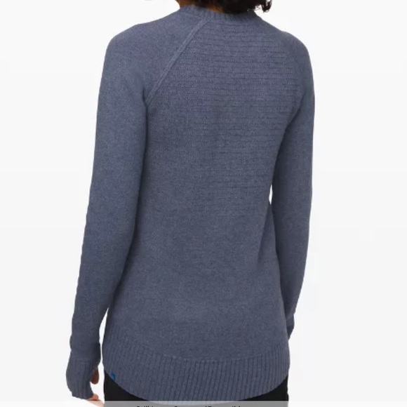 Lululemon Still Lotus Reversible Sweater Crew Blue Grey Stripe XS 2 4 Pullover - Picture 2 of 10